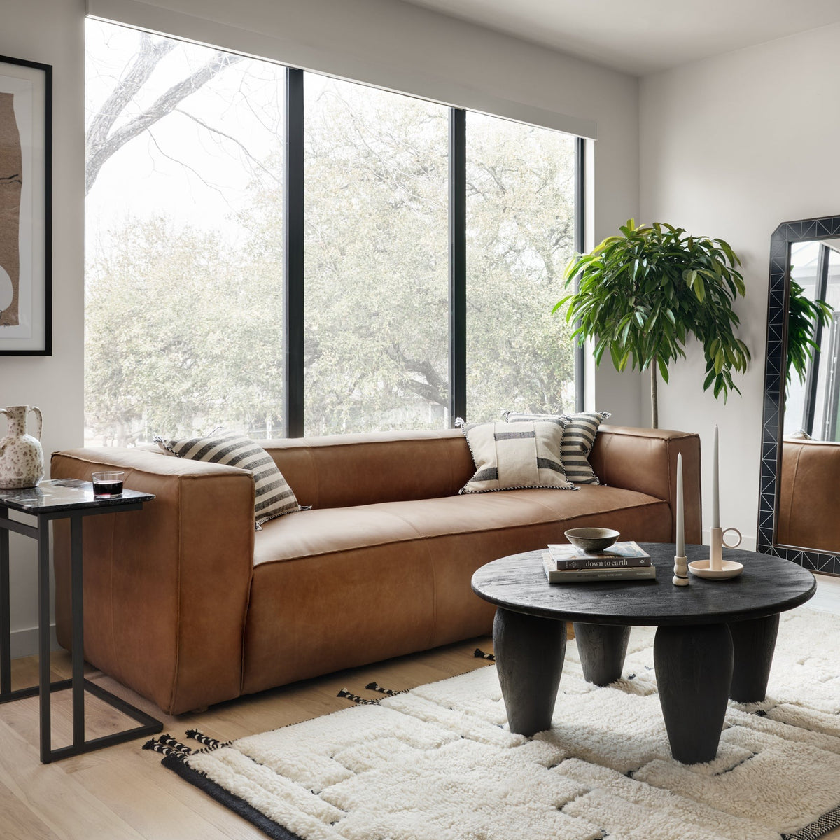 Naomi 99in Sofa - Caramel Leather – Celadon House