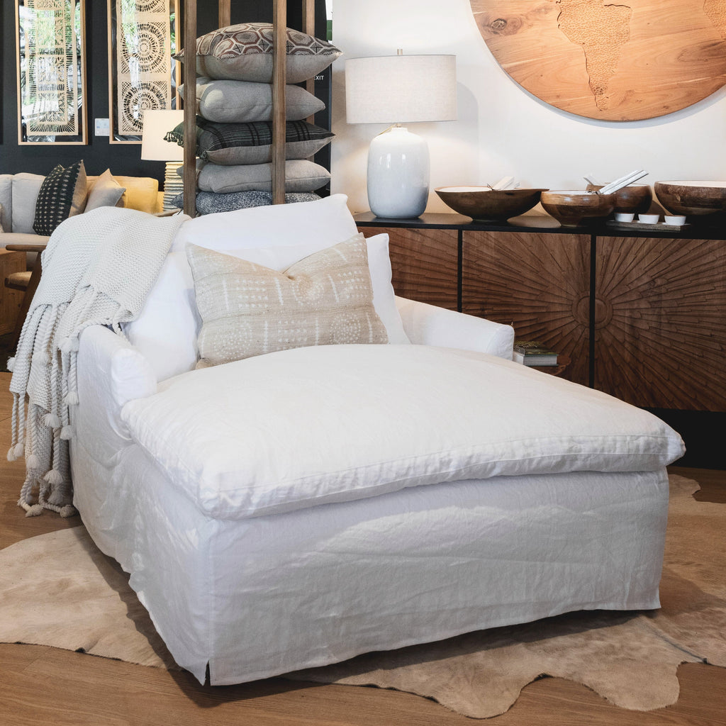 Donato Double Chaise - Otis White