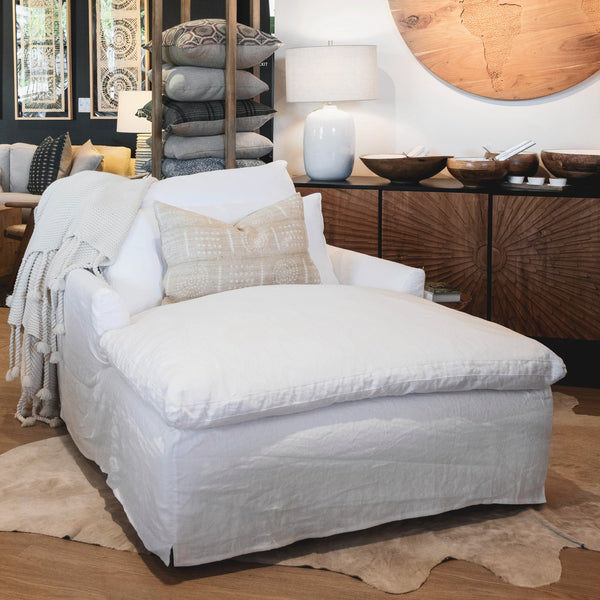 Donato Double Chaise - Otis White