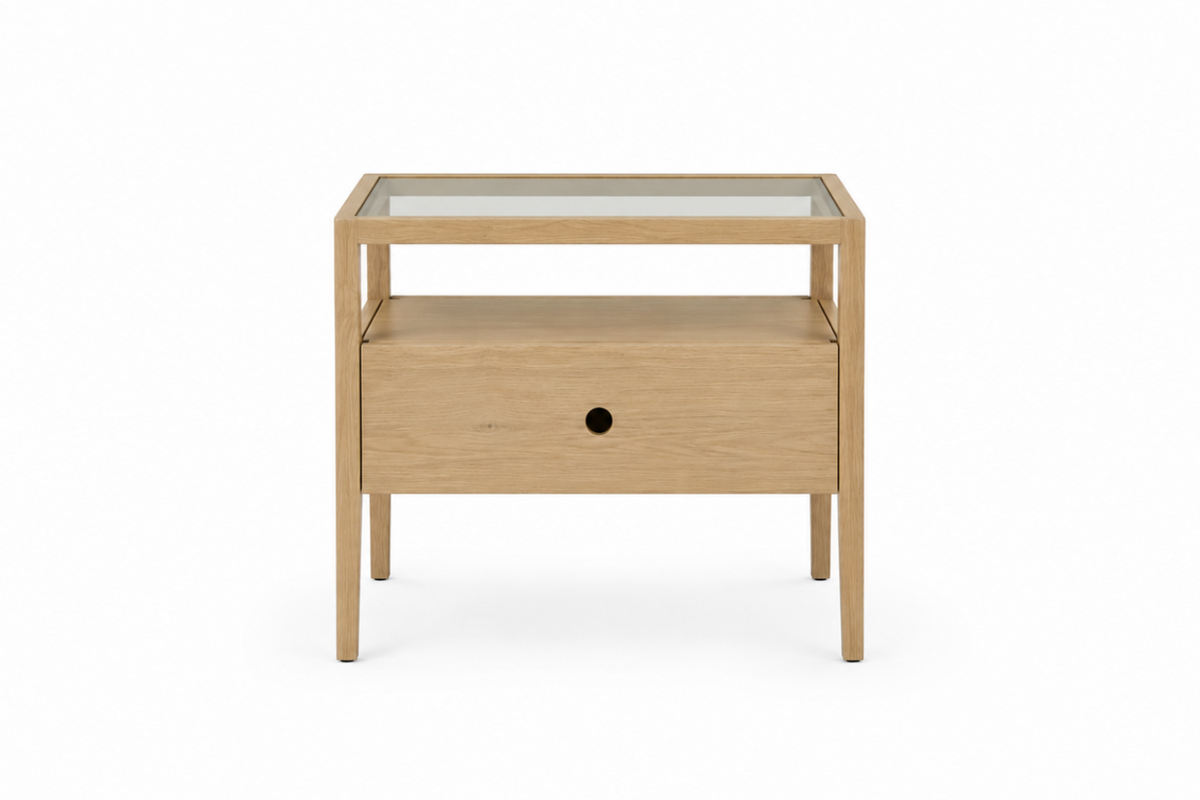 Spindle Bedside Table - Oak