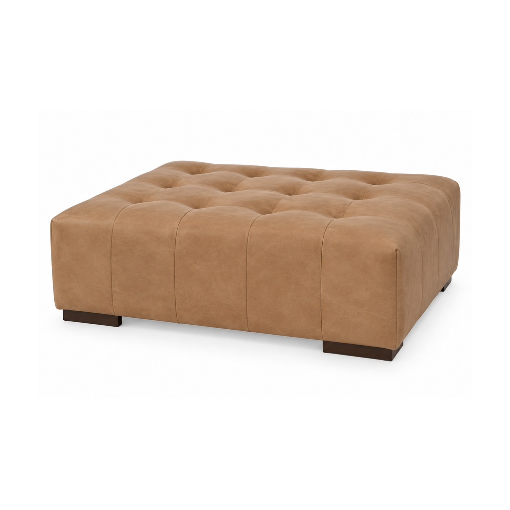 Arden Ottoman - Bracco Tan Leather