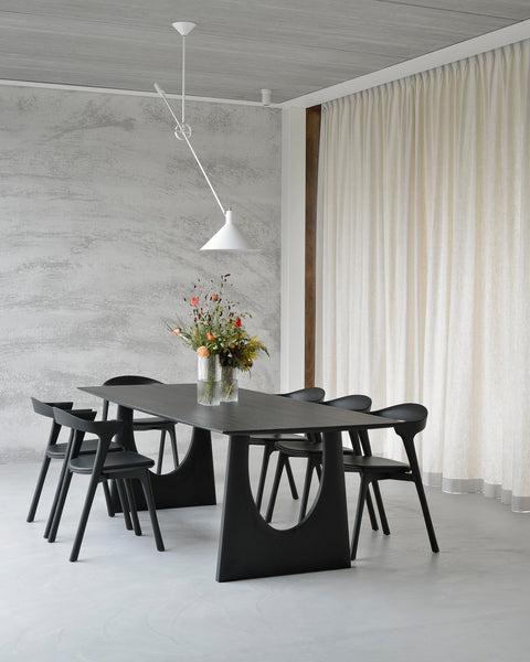 Bok Dining Chair - Oak Black/ Black Leather