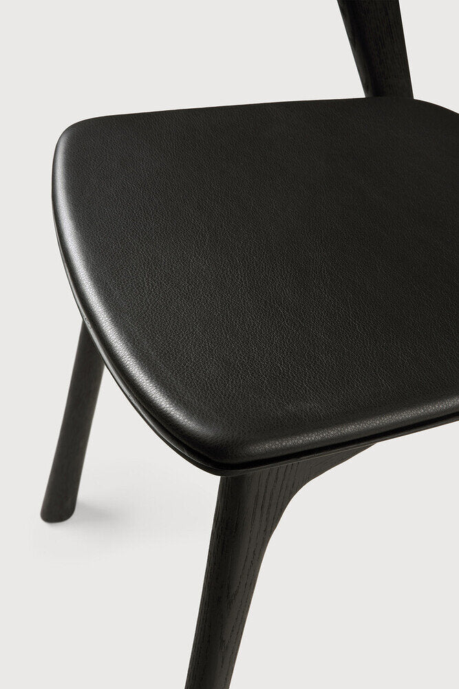 Bok Dining Chair - Oak Black/ Black Leather