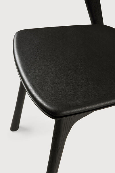 Bok Dining Chair - Oak Black/ Black Leather