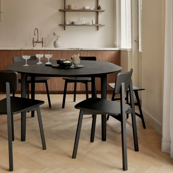 Bok Extendable Dining Table - Round - Oak Black