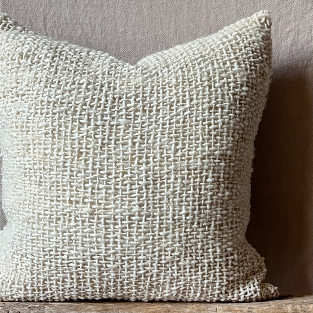 Cetara Pillow: Ecru