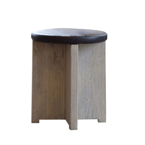 Concrete and Elm Side Table