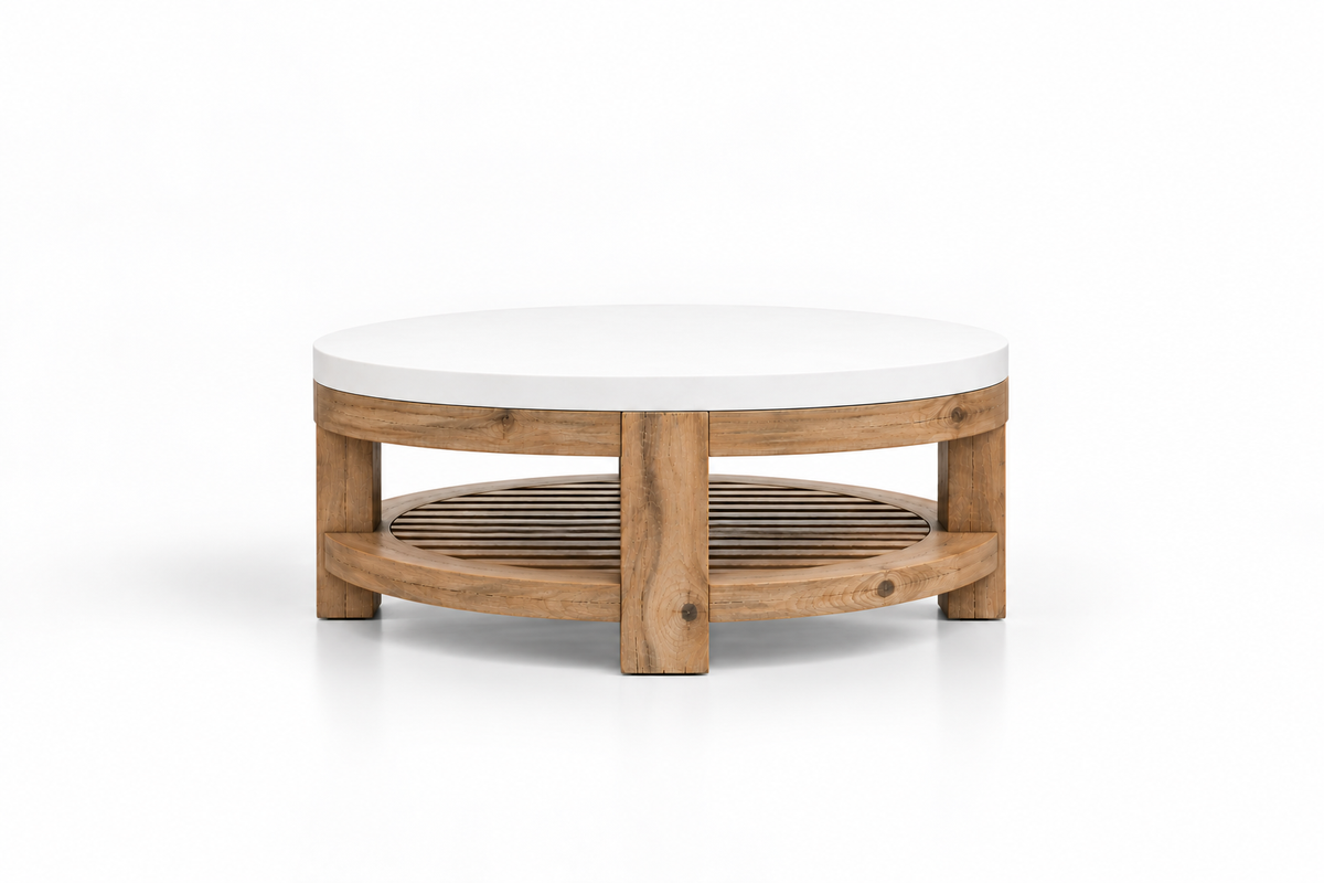 Concrete & Reclaimed Teak Coffee Table *Floor Model*