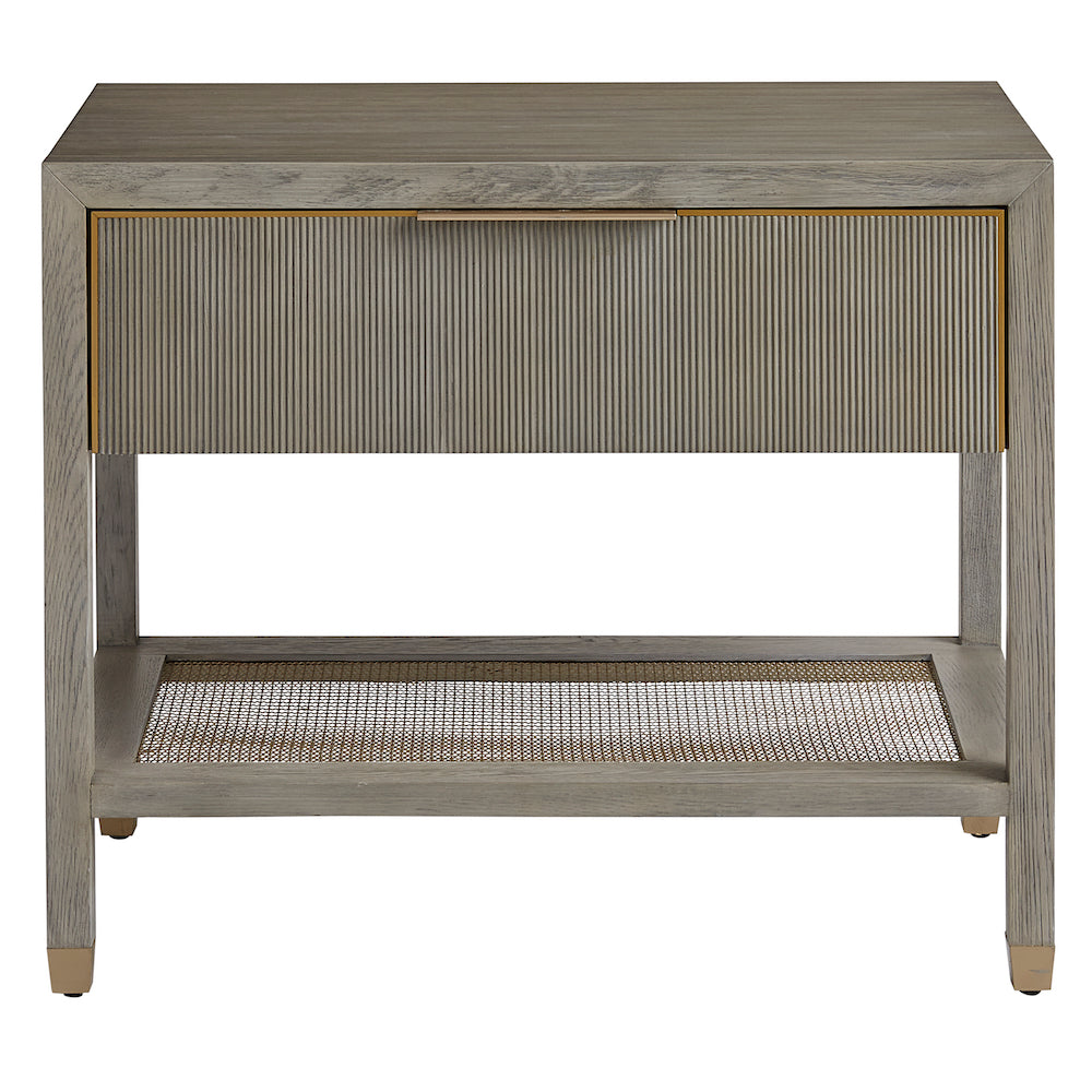 Clara Nightstand - Smoke/Brass