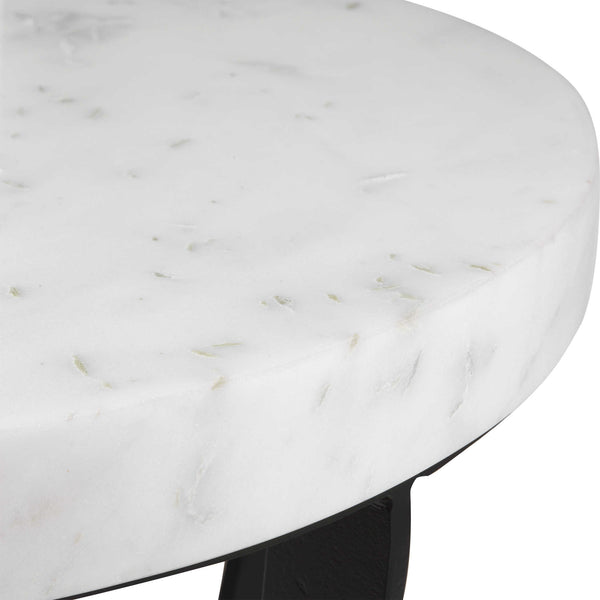 Coronation White Marble Side Table