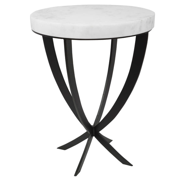 Coronation White Marble Side Table