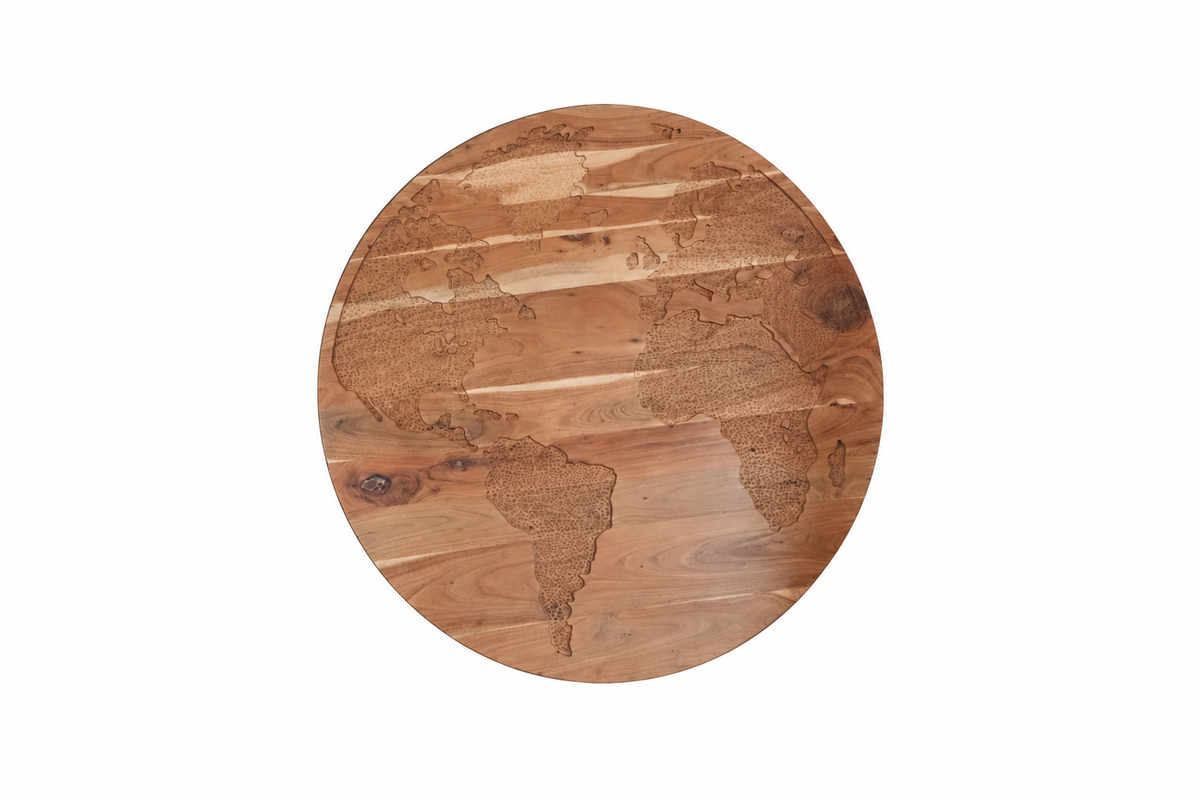 Carved World Map