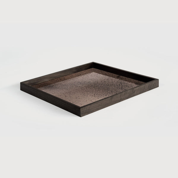 Aged Bronze Mirror Tray - Square