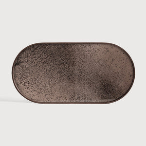 Aged Bronze Mirror Tray - Oblong