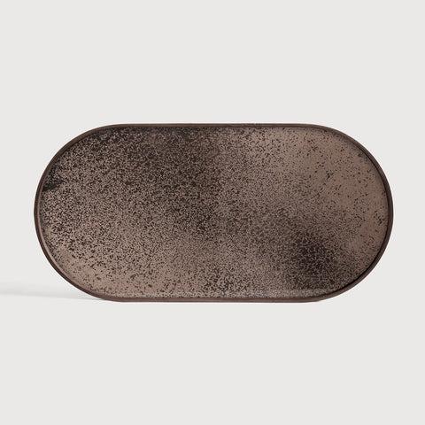 Aged Bronze Mirror Tray - Oblong