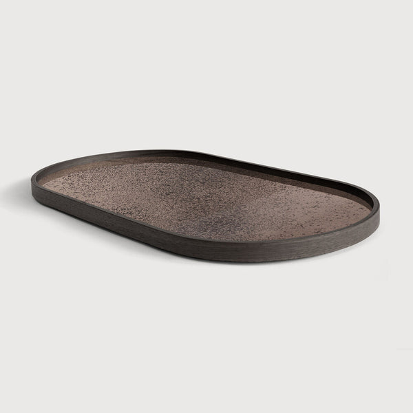 Aged Bronze Mirror Tray - Oblong