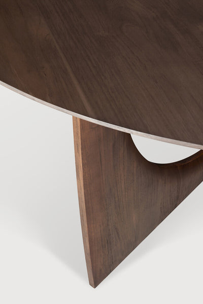 Geometric Dining Table - Round - Teak Brown