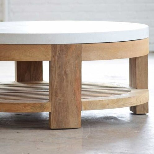 Concrete & Reclaimed Teak Coffee Table *Floor Model*