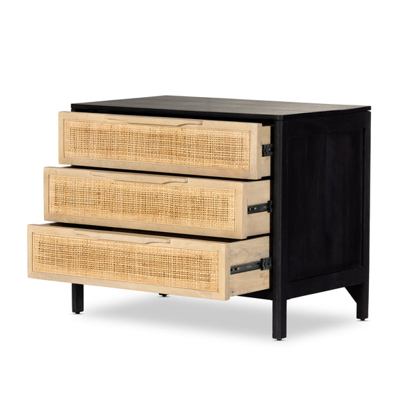 Melbourne Large Nightstand - Black & Natural