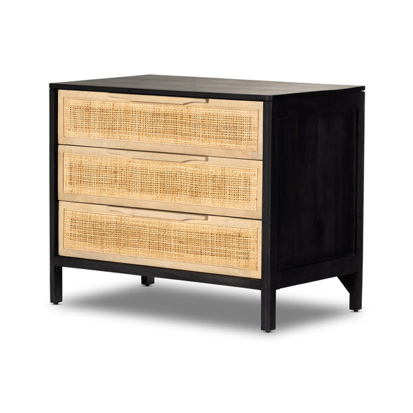 Melbourne Large Nightstand - Black & Natural