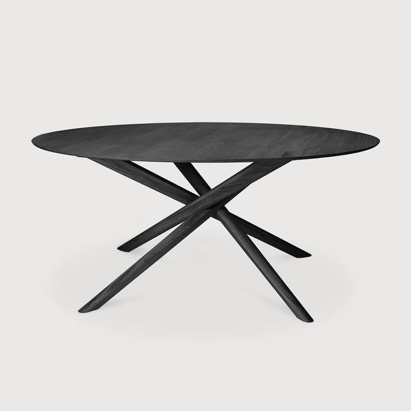 Mikado Dining Table - Round - Oak Black