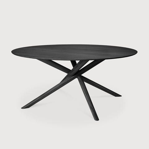 Mikado Dining Table - Round - Oak Black