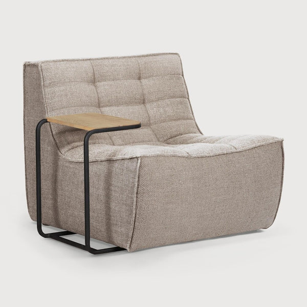 N701 1 Seat/ Armless Chair - Beige Fabric