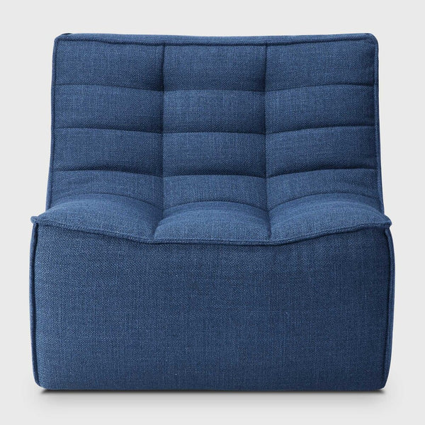 N701 1 Seat/ Armless Chair - Blue Fabric