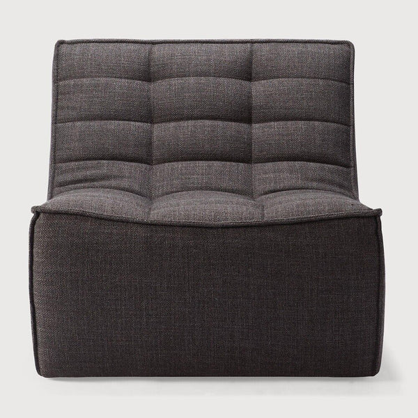 N701 1 Seat/ Armless Chair - Dark Grey Fabric