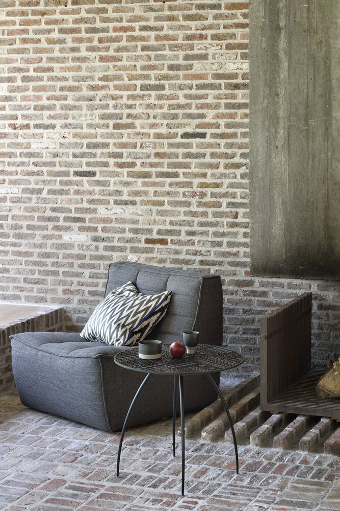 N701 1 Seat/ Armless Chair - Dark Grey Fabric