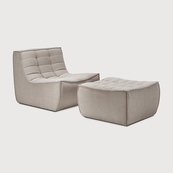 N701 1 Seat/ Armless Chair - Ecru Eco Fabric