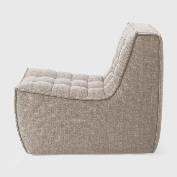 N701 1 Seat/ Armless Chair - Beige Fabric