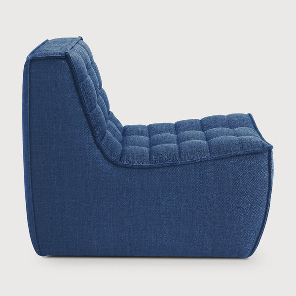 N701 1 Seat/ Armless Chair - Blue Fabric