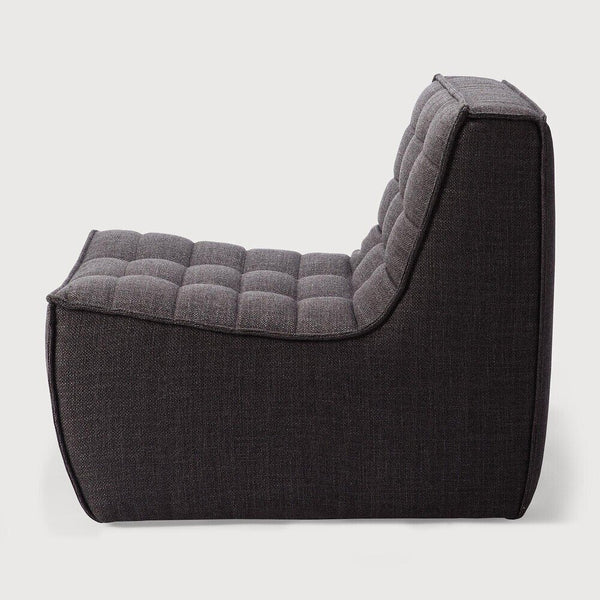 N701 1 Seat/ Armless Chair - Dark Grey Fabric