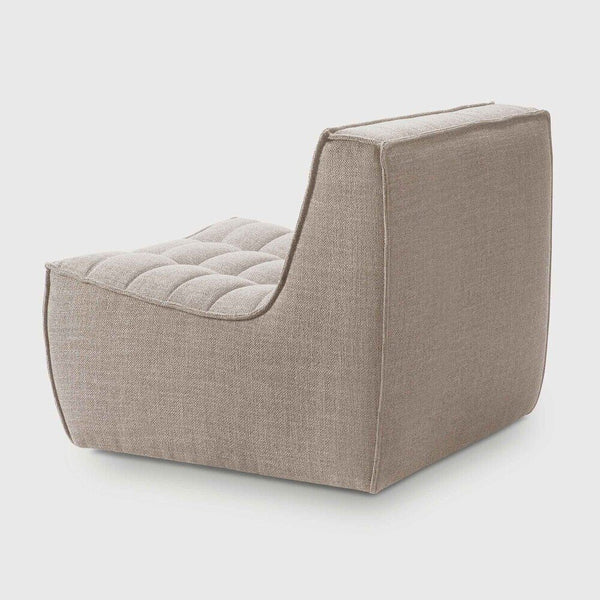 N701 1 Seat/ Armless Chair - Beige Fabric