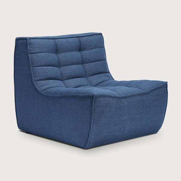 N701 1 Seat/ Armless Chair - Blue Fabric