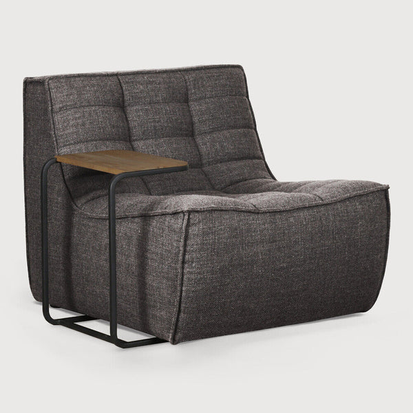 N701 1 Seat/ Armless Chair - Dark Grey Fabric