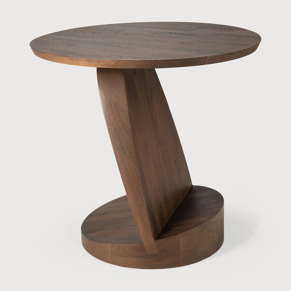 Oblic Side Table - Teak Brown