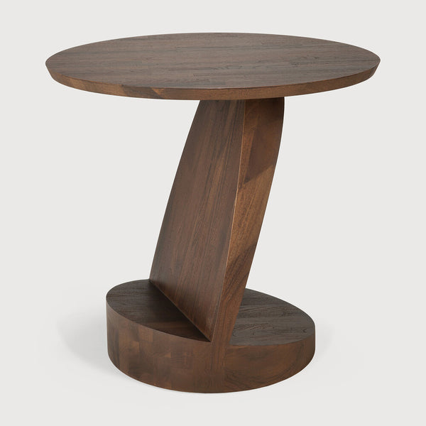 Oblic Side Table - Teak Brown