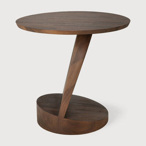 Oblic Side Table - Teak Brown