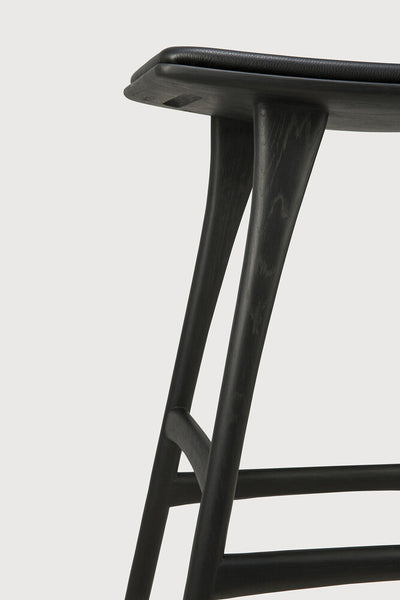 Osso Counterstool - Oak Black/ Leather