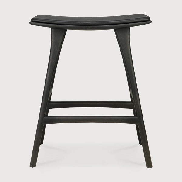 Osso Counterstool - Oak Black/ Leather