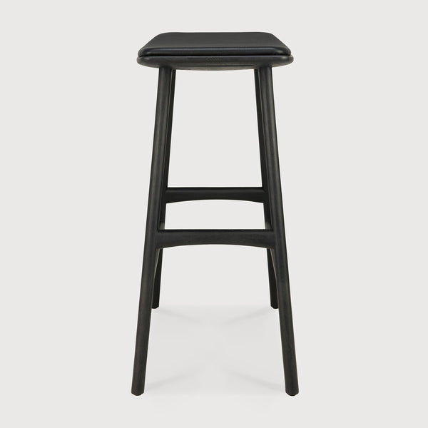 Osso Counterstool - Oak Black/ Leather