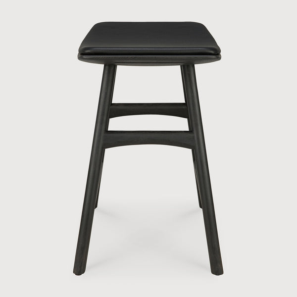 Osso Stool - Oak Black/ Leather