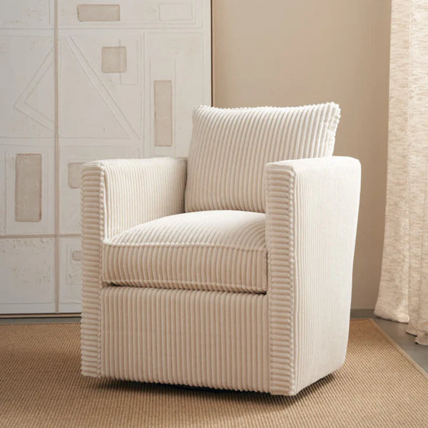 Rothko Swivel Chair - Ivory Corduroy