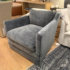 Madeline Swivel Chair - Chenille Federal Blue