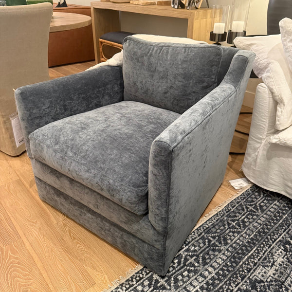 Madeline Swivel Chair - Chenille Federal Blue