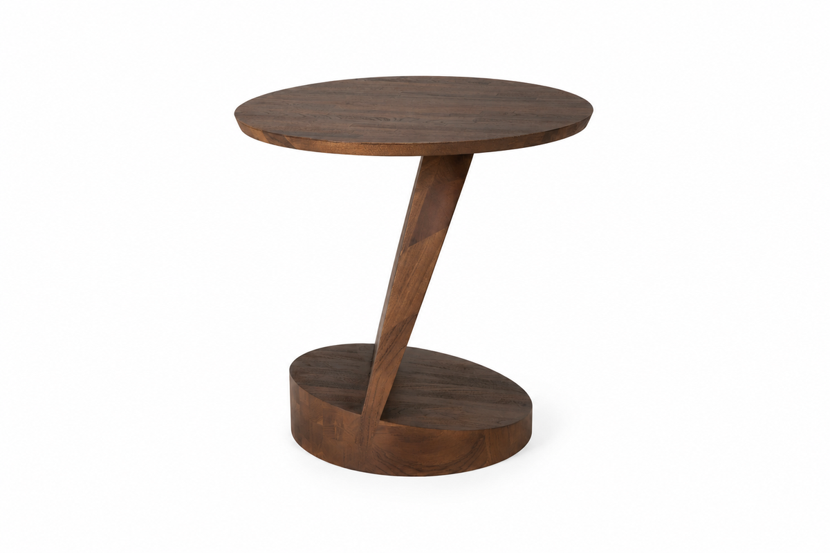 Oblic Side Table - Teak Brown