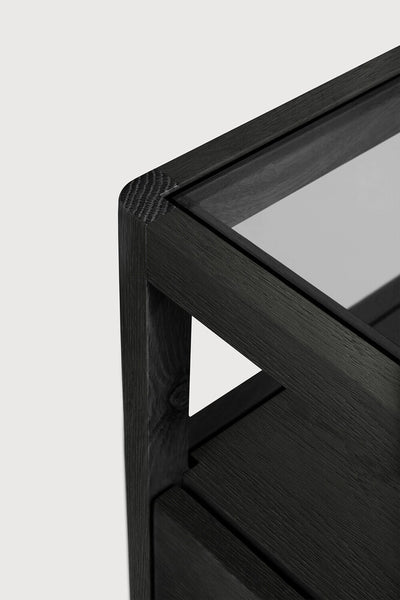 Spindle Bedside Table - Oak Black