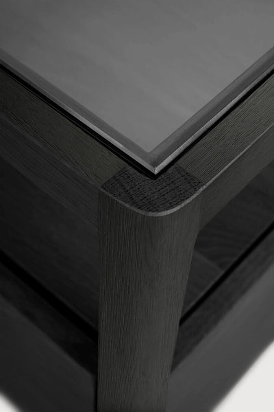 Spindle Bedside Table - Oak Black